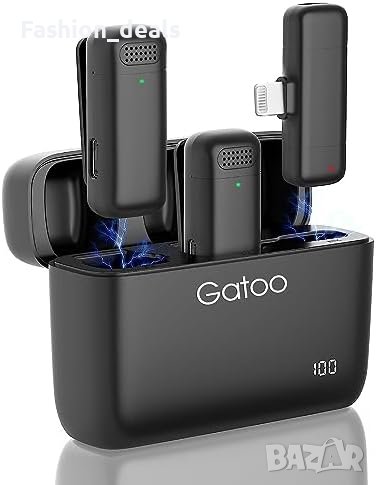 Нов Безжичен Микрофон със Зарядно за iPhone iPad Подарък, снимка 1