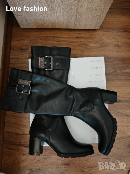 Черни ботуши от естествена кожа , снимка 1
