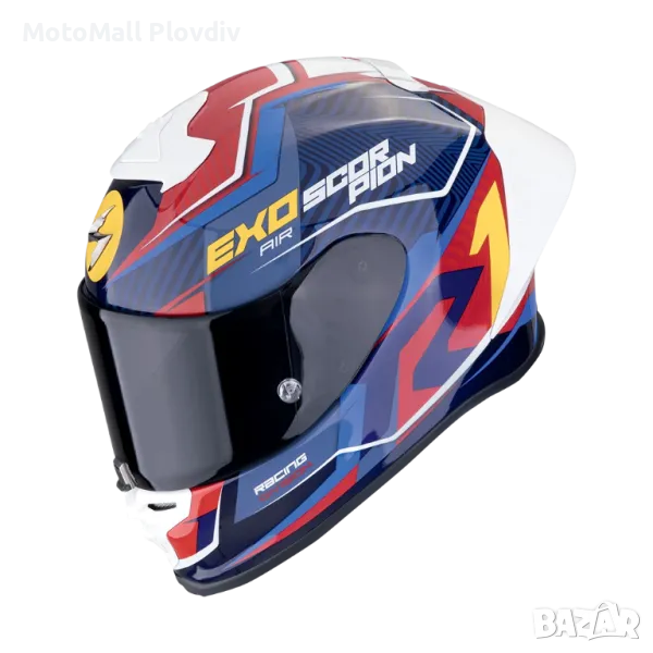 Каска SCORPION EXO-R1 EVO II AIR COUP Blue-Red-Yellow, снимка 1