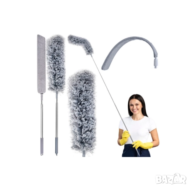 Телескопична микрофибърна четка за прах/Четка за почистване под мебели, снимка 1
