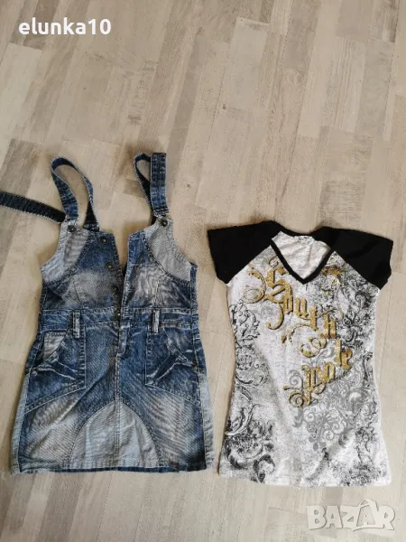 дънкен сукман и блузка, снимка 1