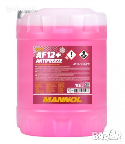 Червен антифриз готов за употреба Mannol Antifreeze AF12+ (-40 °C) Longlife 10л, снимка 1