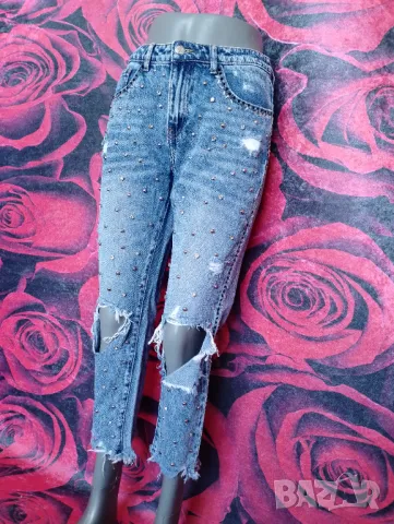 Екстравагантни дамски дънки с кабси Модел 2 С/М , снимка 4 - Дънки - 48641237