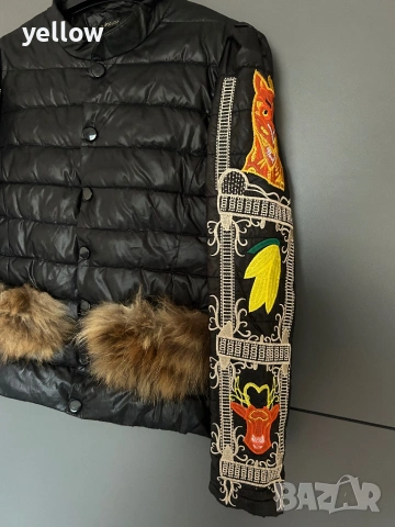 Черно яке с пух, снимка 2 - Якета - 53503516