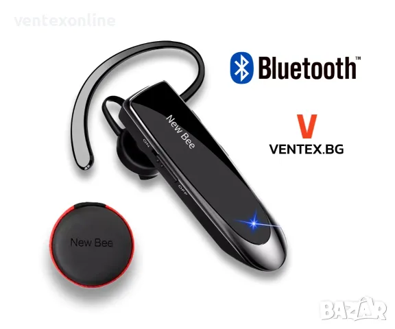 Безжична Bluetooth 5.0 Handsfree блутут слушалка за телефон 24 часа