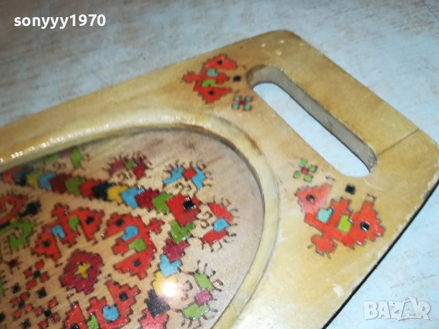 РЕТРО ПОДНОС ДЪРВО И СТЪКЛО 44Х15СМ 2806231700, снимка 7 - Антикварни и старинни предмети - 41385092
