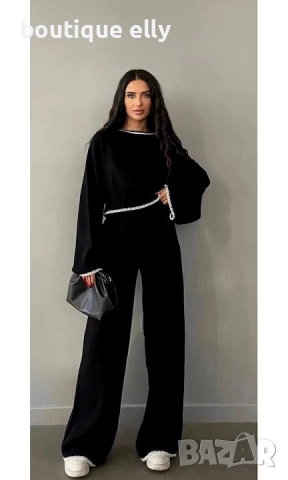 дамски комплект в черно и бяло