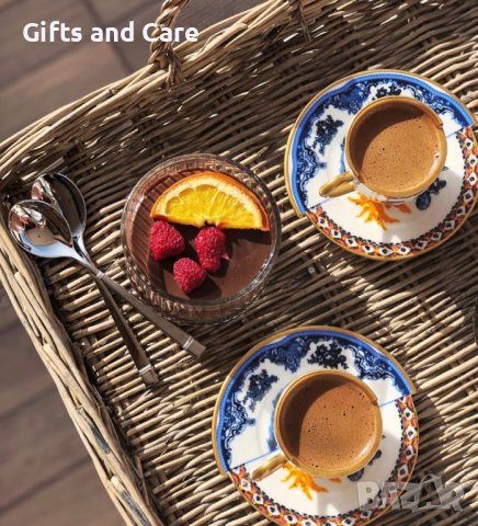 Сервиз за кафе в рустик стил 12 части, снимка 5 - Сервизи - 37220606