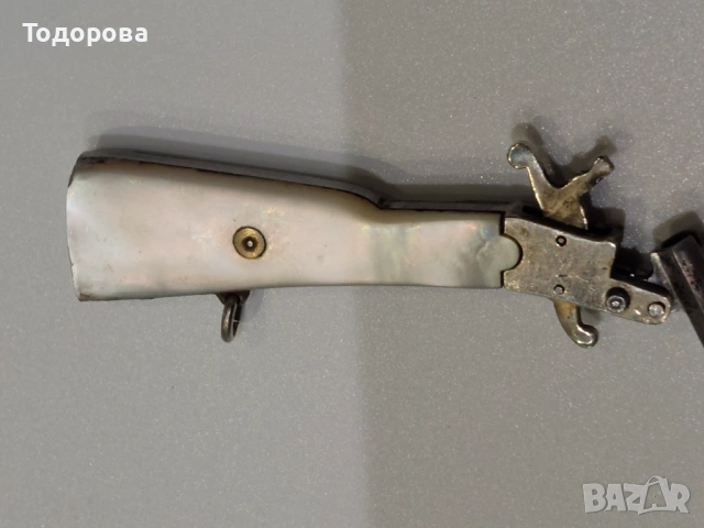 Миниатюра на Много рядка белгийска пушка със седефен приклад, снимка 7 - Антикварни и старинни предмети - 53607658