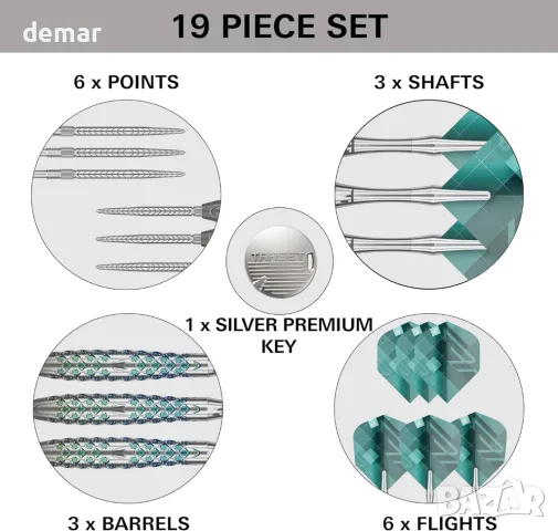 Дартс TARGET Rove, 90% волфрамов комплект, Barrel 02, 25 гр, снимка 5 - Дартс - 48163428