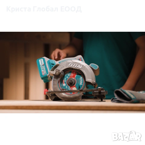 Акумулаторен безчетков ръчен циркуляр TOTAL Industrial (20V, 165мм) – Solo, снимка 5 - Триони и циркуляри - 53753061