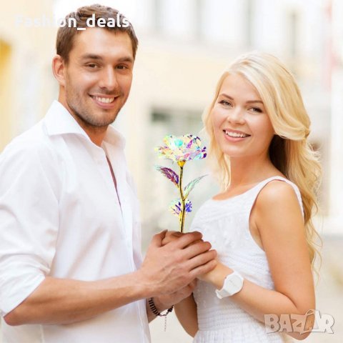 Нова роза с прозрачна стойка Подарък за жена приятелка Годишнина 8 март, снимка 3 - Други - 35949328