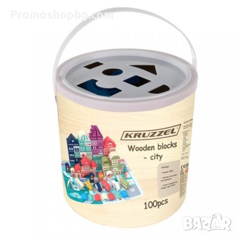 Дървен конструктор/ строител от 100 части , снимка 14 - Конструктори - 39392477