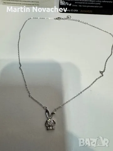 Сребърно колие с висулка и мойсанит (Диамант) 0.5 карата , снимка 5 - Колиета, медальони, синджири - 47313694