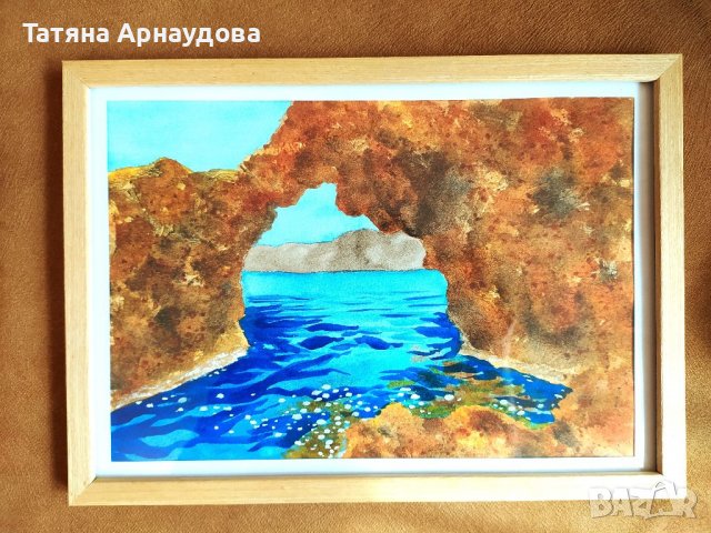 Морски пейзаж.Нова акварелна картина., снимка 2 - Картини - 40153720