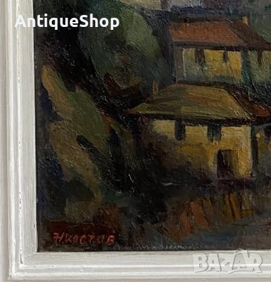 Картина, масло, Никола, Иванов, Костов, художник, Ловеч, стара, снимка 3 - Антикварни и старинни предмети - 51874333