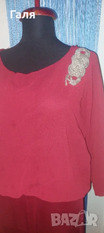 Дълга рокля цвят Бордо, еластична , снимка 8 - Рокли - 51429810