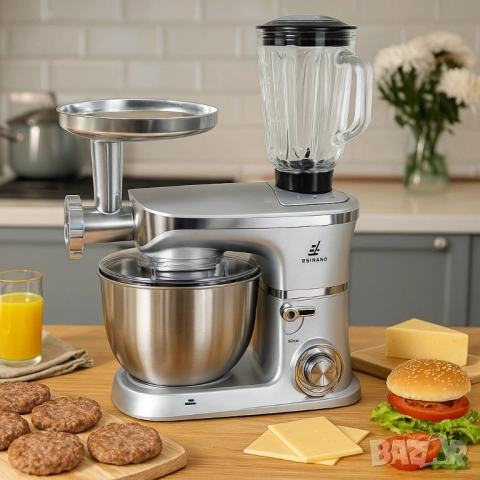 Мултифункционален кухненски робот 3 в 1 Eisenbach – 2000W мощност, купа 6,5 л, снимка 2 - Друга електроника - 51872207