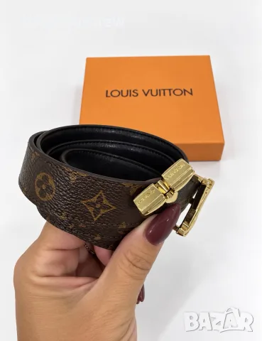 Louis Vuitton двулицев колан естествена кожа в кутия, снимка 6 - Колани - 56303387