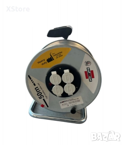 Електрически удължител с макара 50 метра, снимка 2 - Други инструменти - 52520377