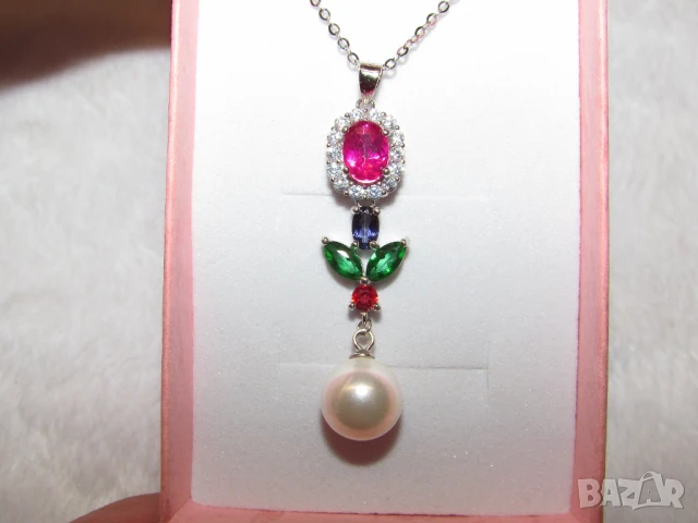 925 сребърна висулка с натурален топаз 5х9мм подходяща за подарък, снимка 3 - Подаръци за жени - 49916873