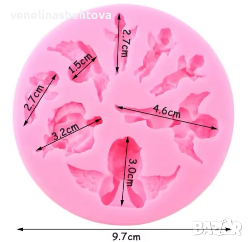 8 ангела ангели Силиконов молд форма за гипс смола фондан за декорация на торта , снимка 3 - Форми - 51659925