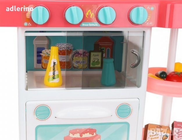 Игра Детска кухня , 72 см, много аксесоари и прибори, детска кухня, кухня за кукли, червена, снимка 14 - Играчки за стая - 34164438