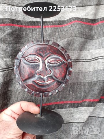 Свещник дърво и метал