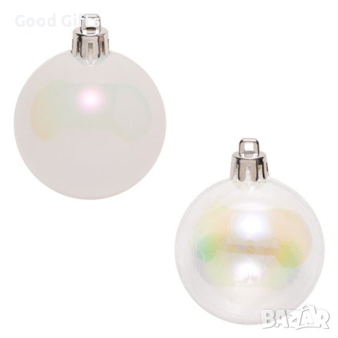 12 броя Комплект Бели коледни топки, 5см, снимка 2 - Други стоки за дома - 42685935