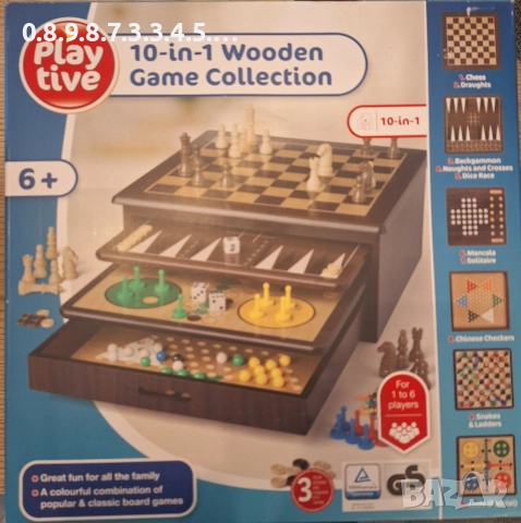 колекция от 10 игри с дърени фигури. шах дама табла и други, снимка 4 - Шах и табла - 52637633