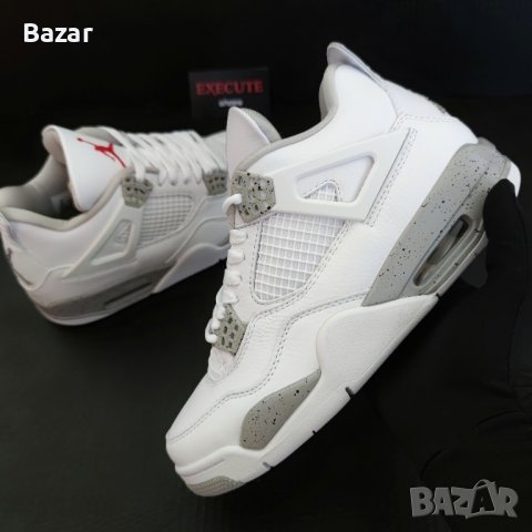 Nike Air Jordan 4 Retro White Oreo Нови Оригинални Обувки Размер 41 Номер Бели 
