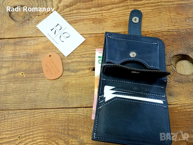 Ръчно изработен мъжки кожен портфейл , снимка 2 - Портфейли, портмонета - 53578880
