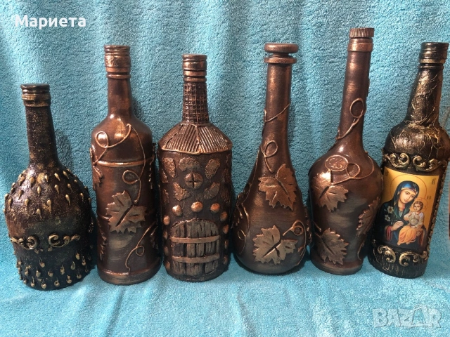 Декорирани бутилки, снимка 6 - Декорация за дома - 35716498