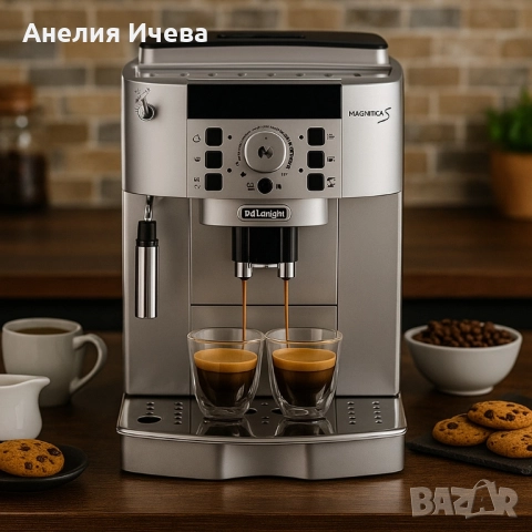 Кафеавтомат DELONGHI MAGNIFICA S 800.00 ml, 15.00 bar, ОПЦИЯ ЗА МЛЯНО КАФЕ, СИВ