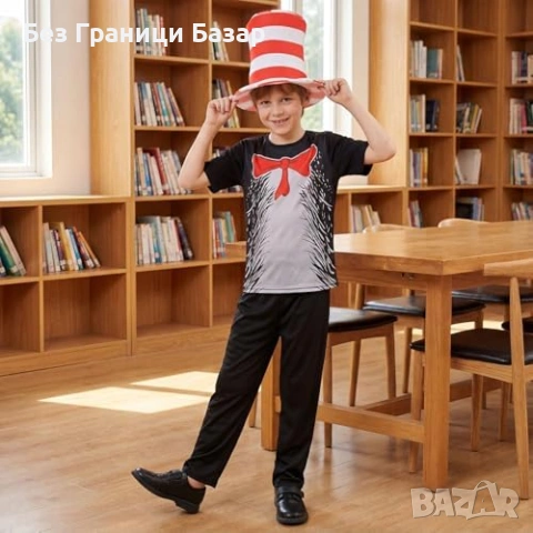 Нов Детски карнавален костюм котка с шапка ръкавици и панталон Хелоуин, снимка 7 - Други - 53839453