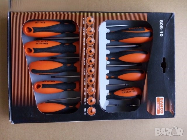 BAHCO 10 броя плоски кръстати звезди отвертки . BAHCO 5 броя отвертки комплект , снимка 2 - Отвертки - 52944183