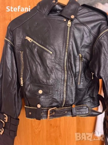 Дамско кожено яке, снимка 2 - Якета - 51643196