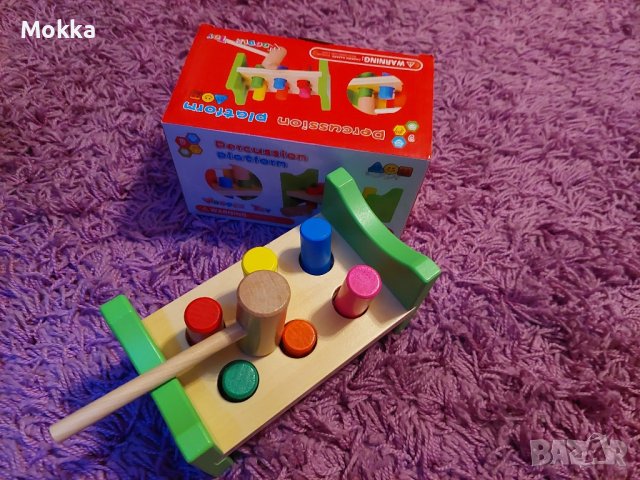 Дървена игра с чукче 3+