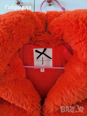 Детско оранжево пухено палтенце 8-9 години, снимка 8 - Детски якета и елеци - 53609030