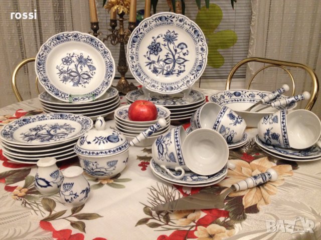 Zwiebelmuster, KAHLA, GDR Сервиз за хранене, чай/кафе и десерт 44 ел. нов, снимка 14 - Други ценни предмети - 39470312