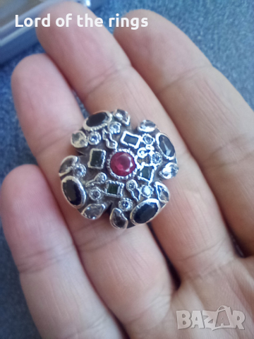 Дамски сребърен пръстен с камъни, снимка 5 - Пръстени - 44709645