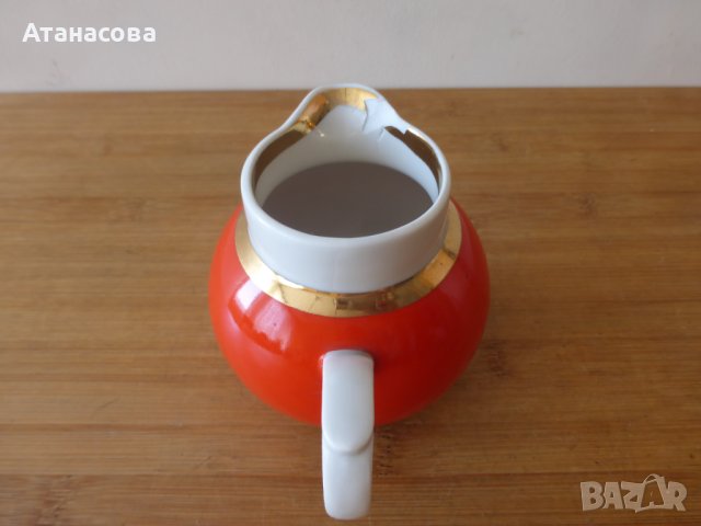 Руска порцеланова каничка за мляко латиера Дулево 1980 г, снимка 4 - Аксесоари за кухня - 41739044