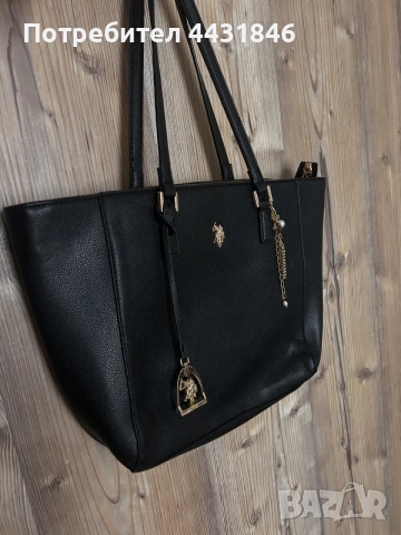 Елегантна черна чанта U.S. Polo Assn