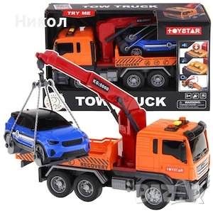 Камион Пътна помощ и кола със звук и светлина 🚚 