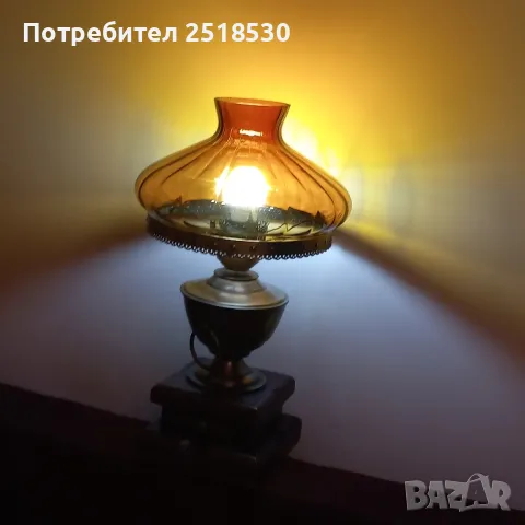 Голяма стара лампа, снимка 4 - Антикварни и старинни предмети - 48870606