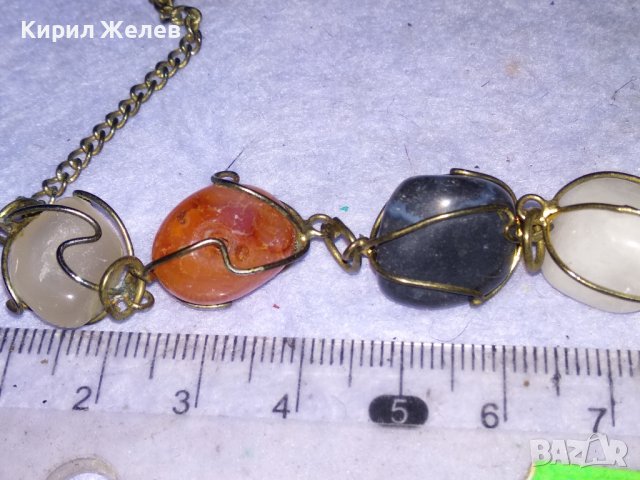СТАРО РЕТРО АРТ КОЛИЕ РЪЧНА МАЙСТОРСКА ИЗРАБОТКА с НАТУРАЛНИ ПОЛУСКЪПОЦЕННИ КАМЪНИ 38919, снимка 8 - Колиета, медальони, синджири - 41865393