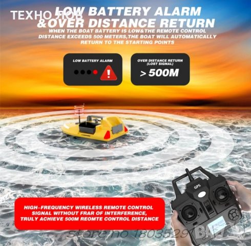 Лодка за захранка V020 GPS-40 точки най-новия модел фосфорна-неон! Батерия 12 000mAh

, снимка 13 - Стръв и захранки - 42009928