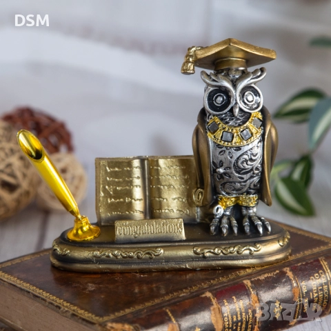  Статуетка за Декорация Сова 15см или Моливник/Визитник Бухал, снимка 1