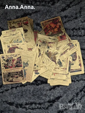 Ново тесте карти Pokémon, златно, 55 карти в тесте. , снимка 4 - Карти за игра - 56176789