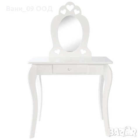 Детска тоалетка с огледало и табуретка, снимка 2 - Тоалетки - 41645288